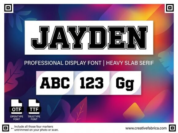 Command the Field with Jayden: A Heavy-Duty Slab Serif for Collegiate Impact