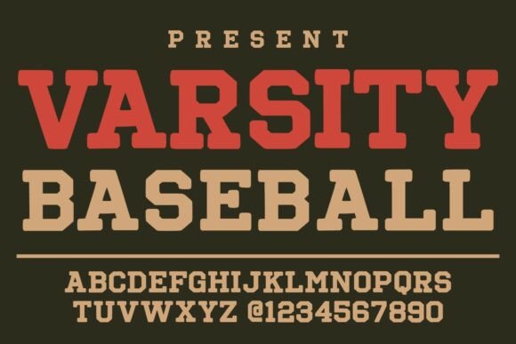 Varsity Baseball: A Bold Retro Font for Athletic and Vintage Design